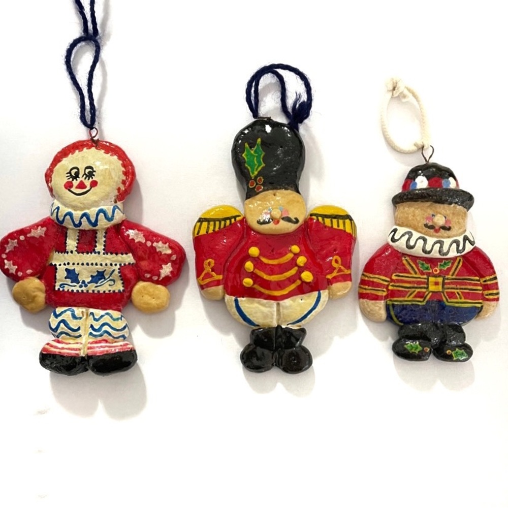 Vintage hand made Christmas ornaments. Set of 9.